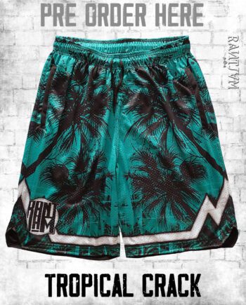 tropical crack basketball mesh shorts